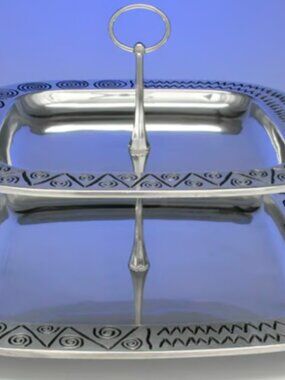 GORGEOUS VINTAGE LIMITED EDITION WILSON ARMERTALE REGGAE 2 TIER PEWTER TRAY